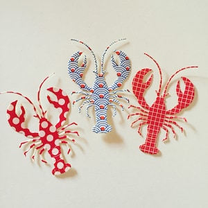Lobster Handmade Sticker, Marine Animal Stickers, Nautical Theme Stickers, Gift Wrapping Stickers, Summer Lobster Gift
