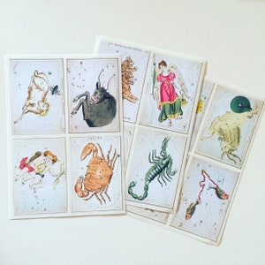 Große Vintage Sternzeichen Aufkleber, Astrologie-Aufkleber, Retro Horoskop-Sammelalbum-Aufkleber, himmlische Planer-/Journal-Aufkleber