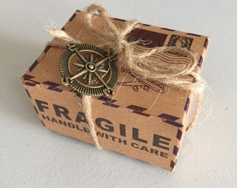 Vintage Wedding Favour Box, Kraft Paper Gift Box, Retro Party Favour Box, Packaging Supplies, Gift Wrapping, Rectangular Gift Box