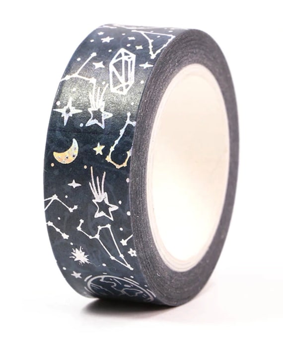 Celestial Washi Tape, Silver Constellation Planner Washi, Cosmos Planner  Tape, Starry Sky Decorative Tape, Crafting Tape, Gift Wrapping 10M