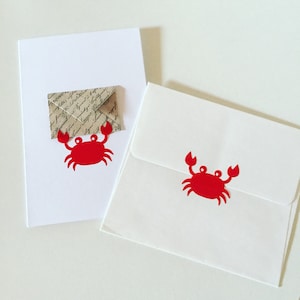 Red Crab Vinyl Party Stickers, Sea Animal Envelope Deco Stickers, Marine Theme Packaging Stickers / Gift Wrapping Stickers, Crab Lover Gift