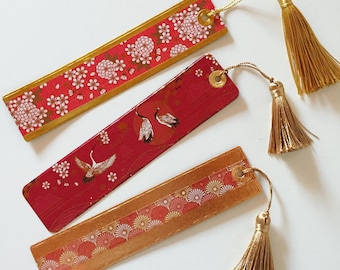Japan Chrysanthemum Bookmark: Golden Crane Planner Insert, Handmade