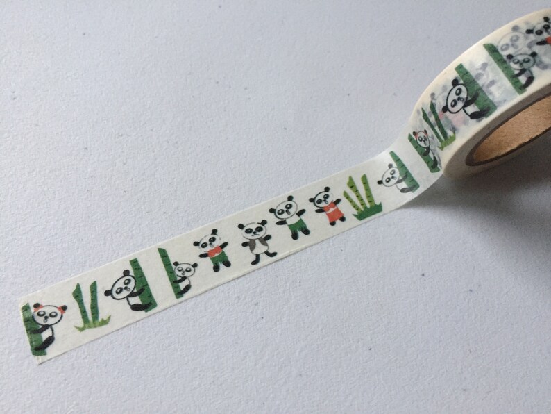 Panda Bear Washi Tape, Panda Planner Washi, Animal Washi Tape, Gift Wrapping Tape, Crafting Tape, Planner Supplies, Panda Lover Gift image 2