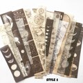 Vintage Celestial Stickers: Transparent Sun, Moon & Constellation Planner Embellishments