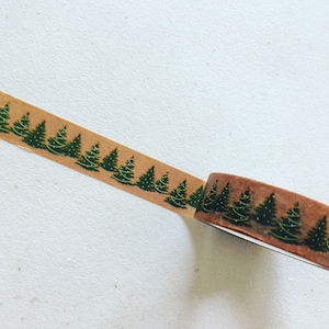 Nastro washi con alberi di Natale, nastro washi con alberi verdi, nastro washi per pianificatori invernali, nastro per incartare regali, nastro per lavori artigianali, washi decorativo, washi per feste