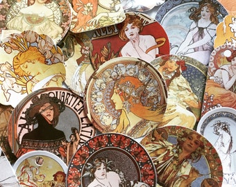 Art Nouveau Stickers: Vintage Art Deco Scrapbooking Embellishments