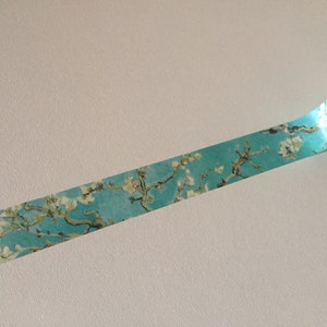Van Gogh Starry Night/Almond Blossom Washi Tape, Impressionist Art Deco Tape, Gift Wrapping, Planner Border, Crafting Tape, Art Lover Gift Almond Blossom
