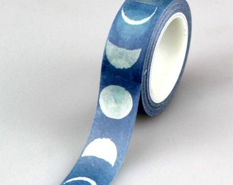 Moon Phase Washi Tape, Moon Satellite Planet Planner Washi, Space Decorative Tape, Crafting Tape, Gift Wrapping, Party Supplies