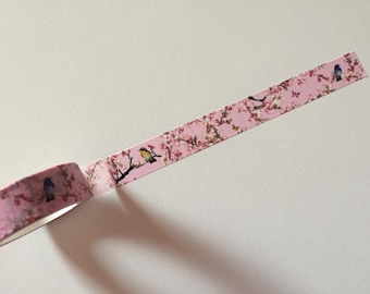 Pink Blossom Washi Tape: Spring Floral Planner Tape