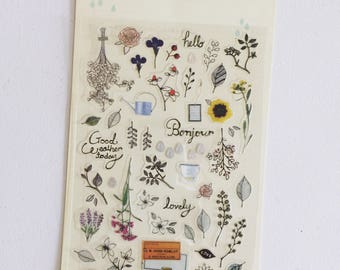 Botanical Stickers: Romantic Floral Scrapbook Planner Stickers