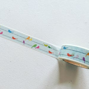 Birds On A Wire Washi Tape, Birdies Planner Washi, Gift Wrapping Tape, Crafting Tape, Planner Supplies, Japanese Washi Tape, Bird Lover Gift