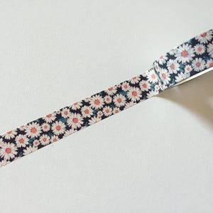 Cinta washi de margaritas, washi floral bohemio, washi de margaritas shabby chic, cinta de enmascarar, cinta decorativa, suministros para álbumes de recortes, washi de margaritas para planificador