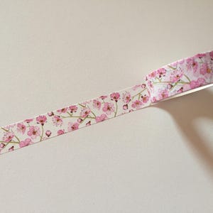 Washi-tape met pruimenbloesem, washi-roze bloemenplanner, romantische washi bloemen, gouden accenten shabby chique washi, Japanse decoratieve tape