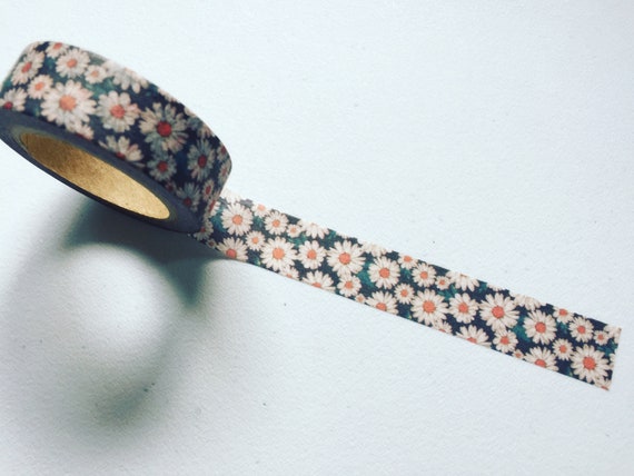 Daisies Washi Tape, Boho Floral Washi, Shabby Chic Daisy Washi, Masking Tape, Decorative Tape, Scrapbook Supplies, Daisies Planner Washi