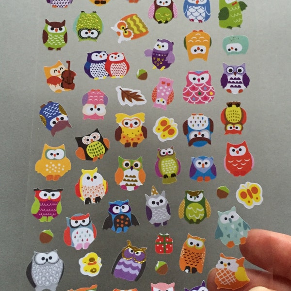 Owls Scrapbooking Stickers, Owl Card Embellishments, Owl Planner Stickers, Envelope Seals, Party Favours, Reward Sticker, Hoot Mini Stickers