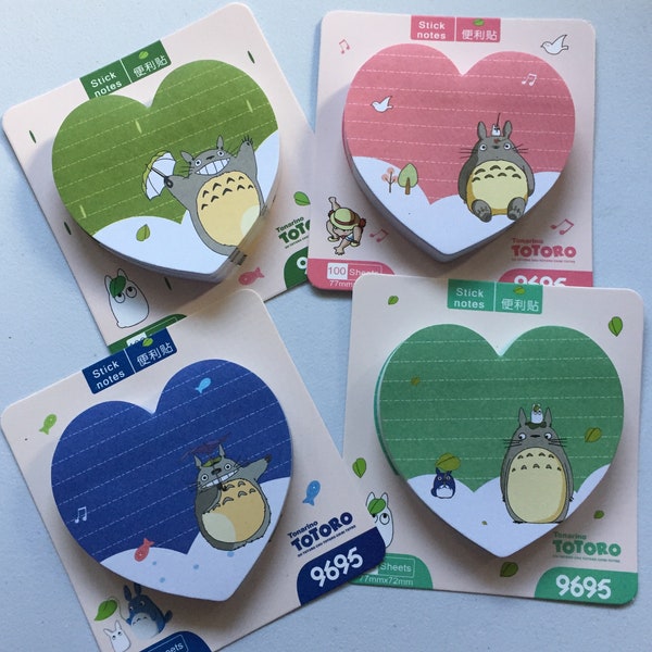 My Neighbour Totoro Sticky Notes, Ghibli Sticky Notes, Reminder Notes, Memo Pad Stickers, Planner Page Marker Stickers, Kawaii Stationery