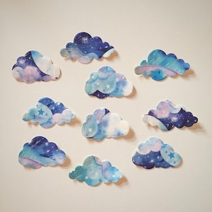Adesivos de nuvem caprichosa média, adesivos de envelope de nuvens azuis, embrulhos para presente, adesivos de decoração para scrapbook/diário, enfeites para cartões