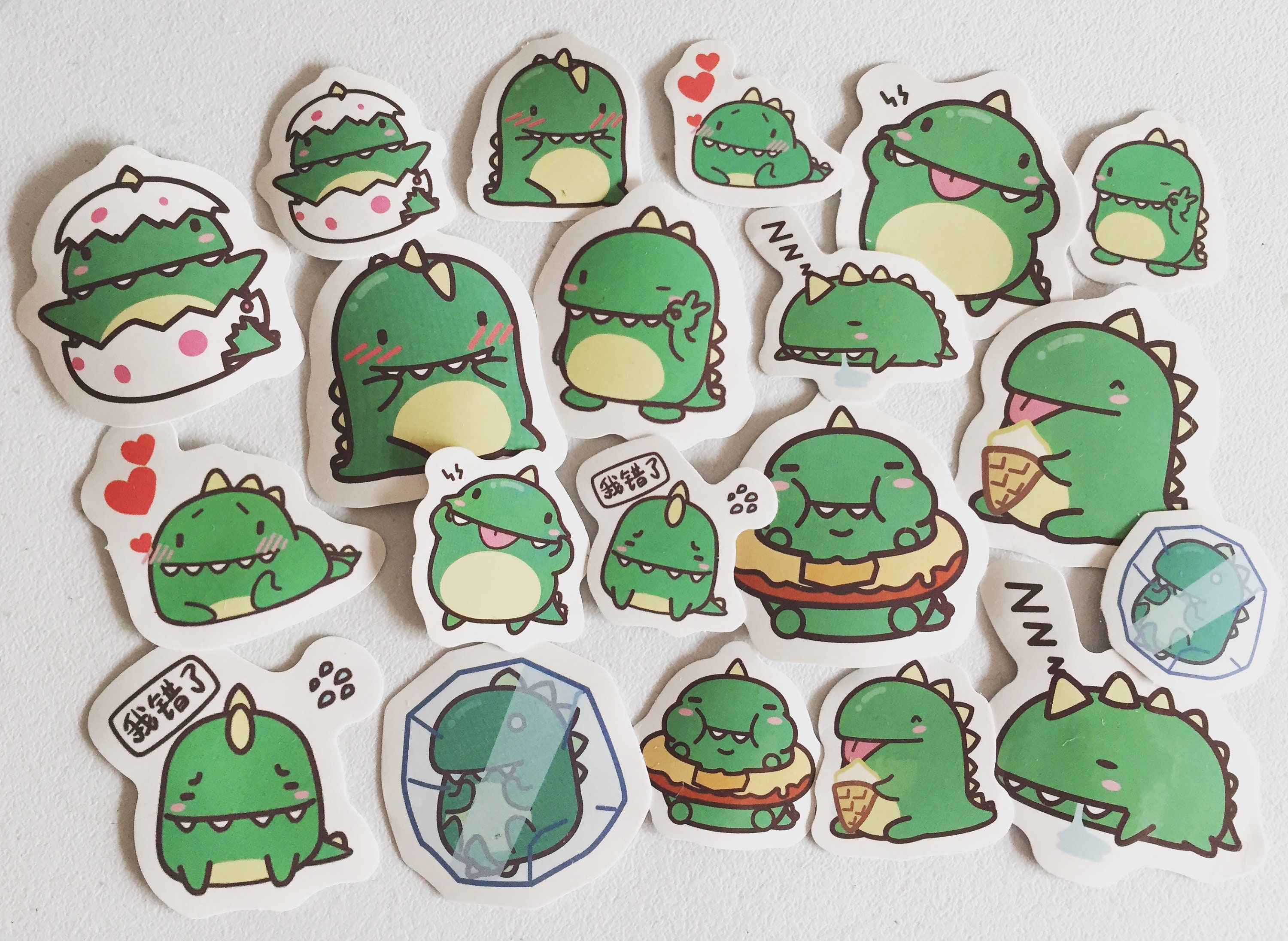 Kawaii Dino Planner Stickers, Green Monster Diary Stickers, Scrapbook  Stickers, Planner Supplies, Reward Stickers, Card Embellishments 