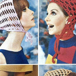 Vintage Crochet Pattern Bundle 'Bonnets and Socks' c. 1960s - PDF