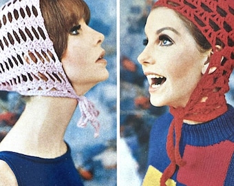 Vintage Crochet Pattern Bundle 'Bonnets and Socks' c. 1960s - PDF