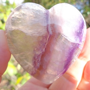 Fluorite Carved Heart -  A grade Lavender Beauty !