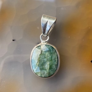 Natural Emerald Pendant - Set in Sterling Silver!