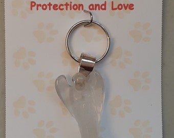 Pets have Angels too ! Carved Angel on Clear Quartz Pendent - Sterling Silver - Beautiful!!!