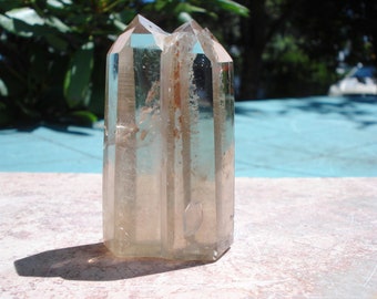 Natural Polished Citrine light smokey with Triple top / Key / Lemurian / Twin!!!