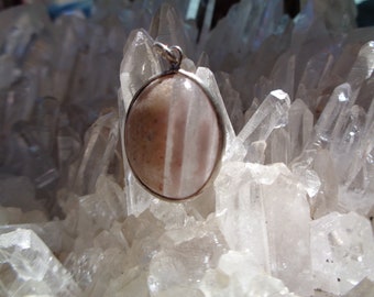 Clear Quartz Pendant with Distinct Phantoms ! Set in Sterling Silver