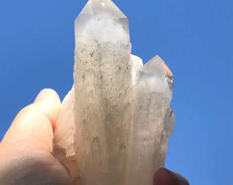 Rare Phantom Candle Quartz Cluster !