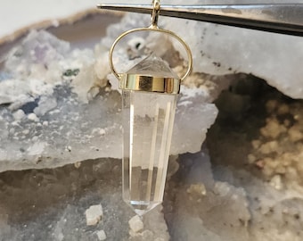 Marcel Vogel Trollstavhänge - 18 kt på Sterlingsilver Klar A-kvalitetskvarts - Kraftfull!