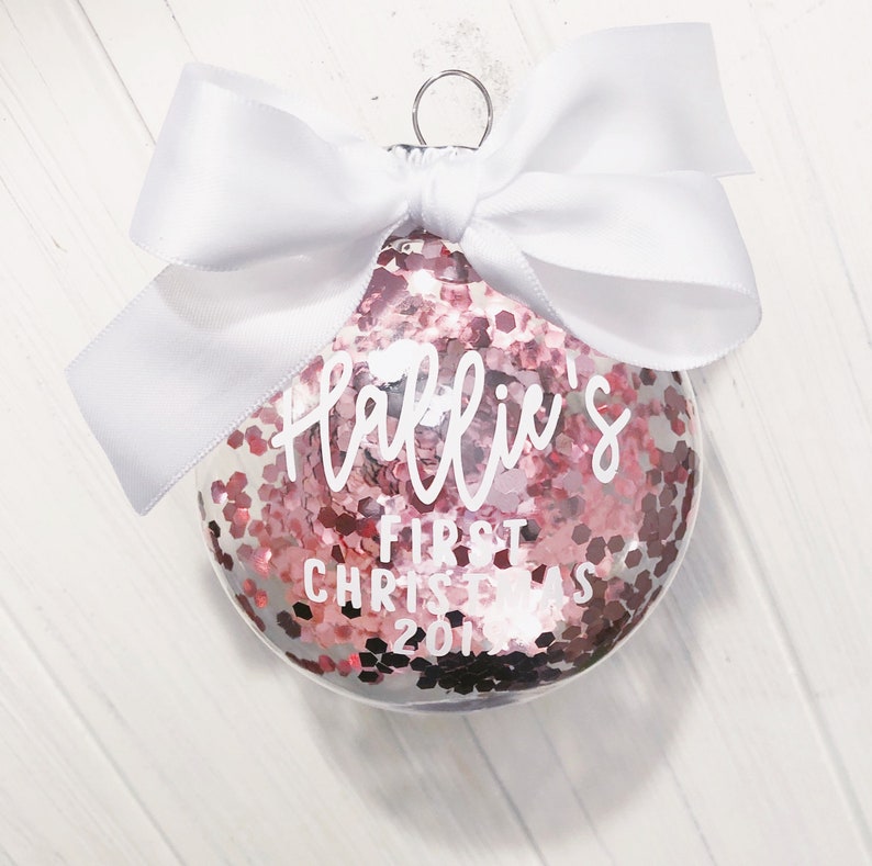 Babys First Christmas. Personalized baby ornament. Christmas image 0