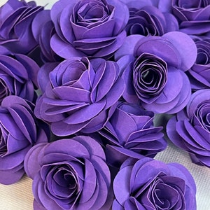 Purple Paper Flowers Wedding Decor Paper Roses Graduation Cap Table Decorations Mothers Day Shadow Box DIY Shades Purple Decor Teacher Gift