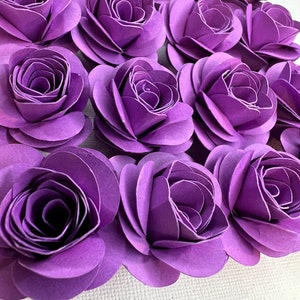 Paper Flowers Orchid Wedding Decor Paper Roses Graduation Cap Table Decorations Mothers Day Shadow Box DIY Purple Decor Teacher Gift