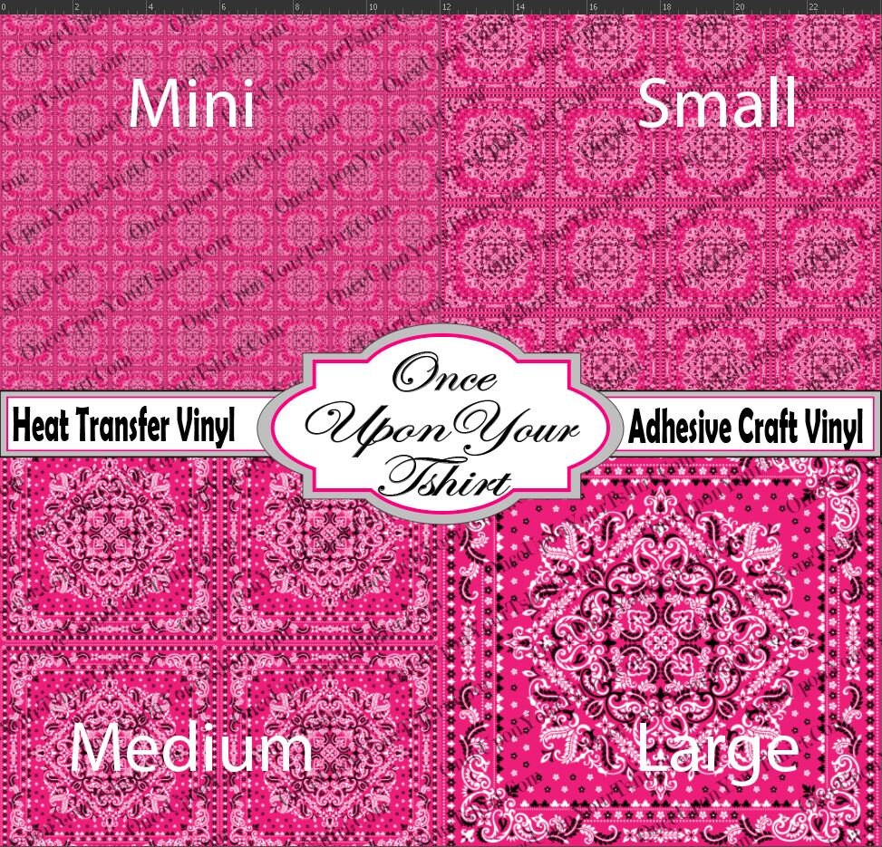 pink bandana pattern printed vinyl matte heat transfer etsy
