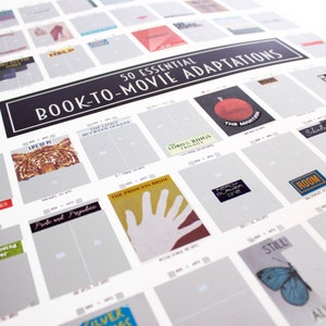 Scratch Off Book to Movie Poster – Bucket List – Minimalist Movie – Gifts for Readers – Graduation Gift – Reading Gift– Gifts for Him Her