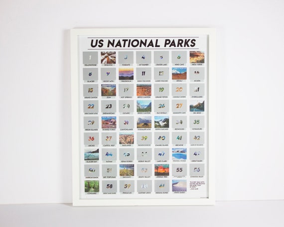 Scratch Off National Park Poster 16x Us Travel Tracker Etsy