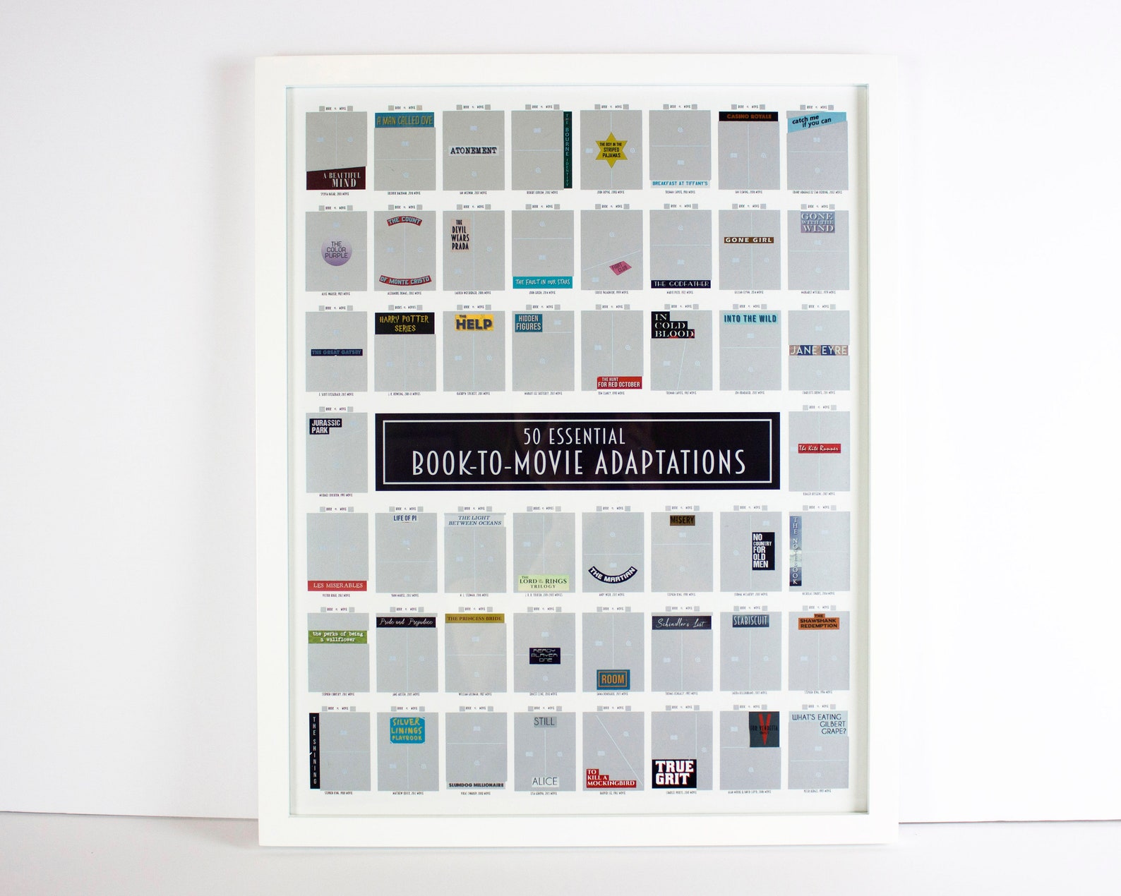 Scratch off Book to Movie Poster Bucket List Minimalist Etsy