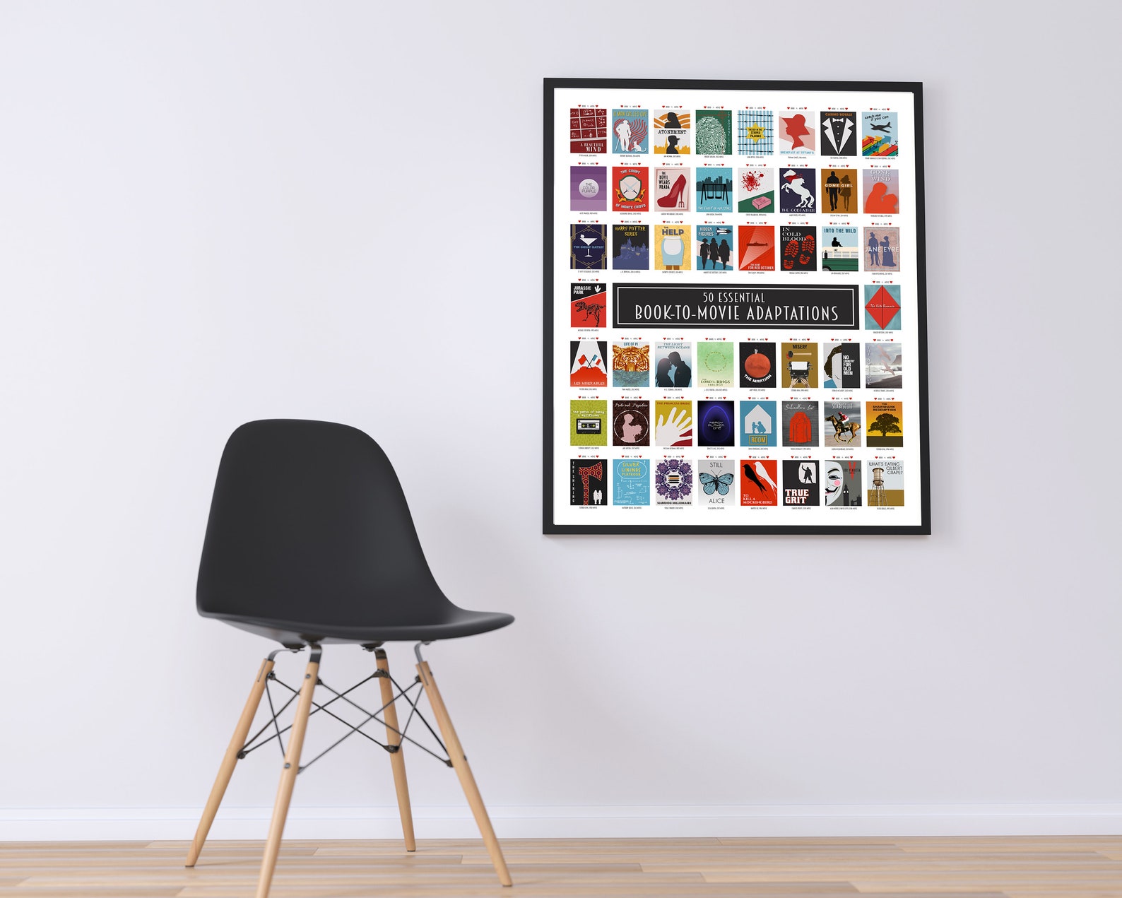 Scratch off Book to Movie Poster Bucket List Minimalist Etsy