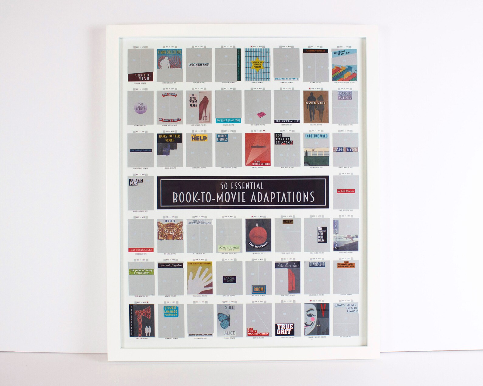 Scratch off Book to Movie Poster Bucket List Minimalist Etsy