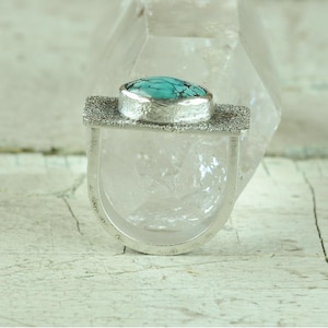 Hubei Turquoise Sterling Silver Ring | Size 6 | Handcrafted Turquoise Ring | Real Turquoise Jewelry | Southwestern Jewelry