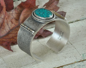 Hubei Türkis Sterling Silber Manschette | Moderne südwestlichen Schmuck