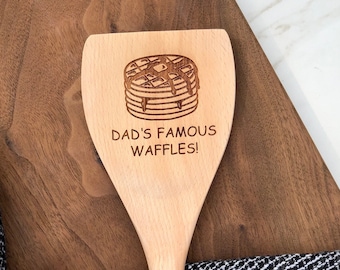 Dad's Famous Waffles - Personalized Wood Flipper - Father’s Day gift for dad, custom papa gift, for grandpa, personalized for grandma