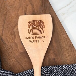 Dad's Famous Waffles - Personalized Wood Flipper - Father’s Day gift for dad, custom papa gift, for grandpa, personalized for grandma