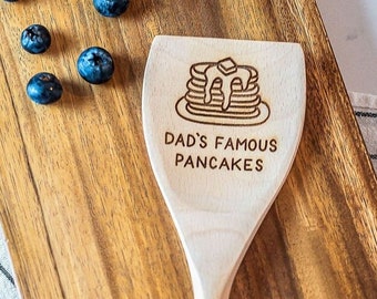Dad's Famous Pancakes - Personalized Wood Flipper - Father’s Day gift for dad, custom papa gift, for grandpa