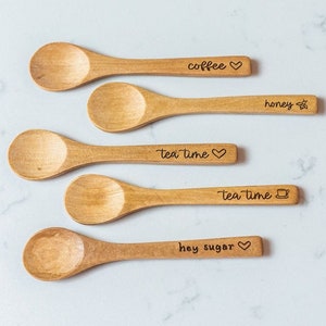 Wooden Sugar Spoon, coffee spoon, tea spoon, honey dipper, coffee bar, gift for mom, best friend gift, stocking stuffer for girls, tea time