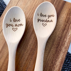 Personalized Mothers Day Gift for Grandma, Engraved Wood Spoon, gift for mom from child, we love you mom, Mimi, nana, Gigi, mama, Grammy image 5