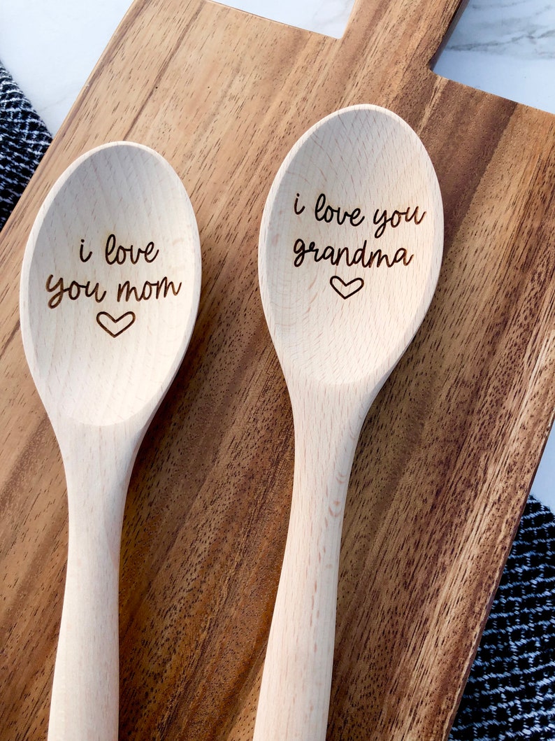 Personalized Mothers Day Gift for Grandma, Engraved Wood Spoon, gift for mom from child, we love you mom, Mimi, nana, Gigi, mama, Grammy image 5