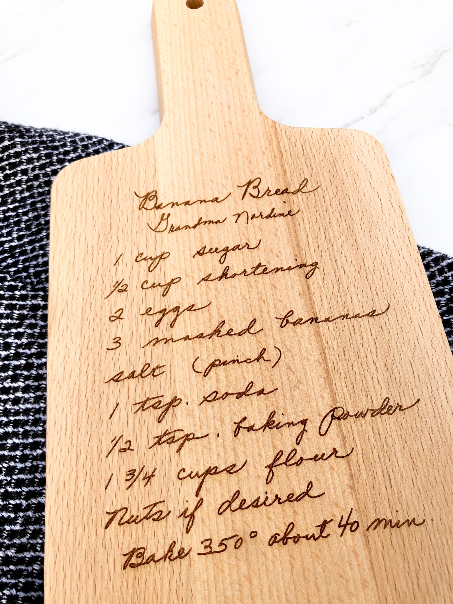 Handwritten Family Recipe Cutting Board Christmas Gift for Etsy