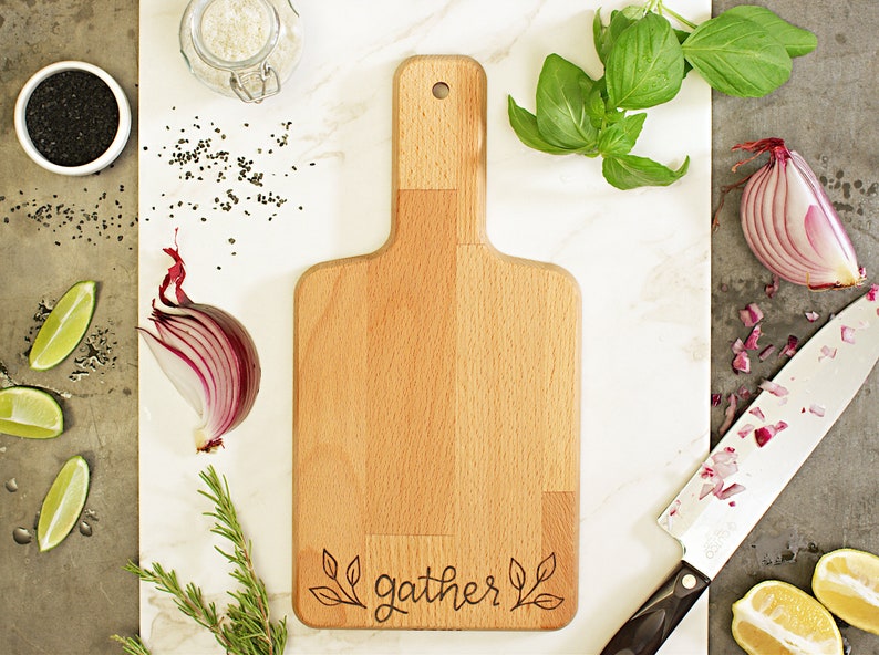 Gather Wood Cutting Board Thanksgiving Hostess Gift Bridal Etsy
